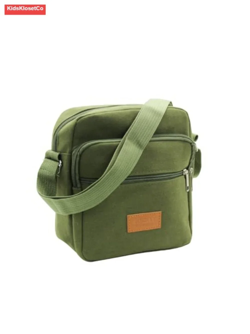 Men's Canvas Messenger Bag Crossbody 3 Zipper Compartments Business Satchel